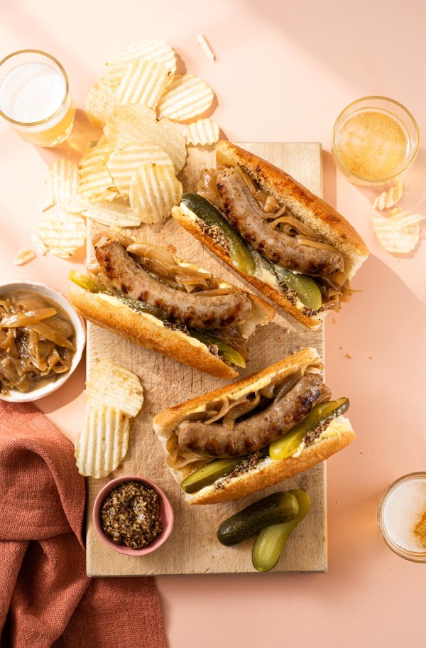 Saucisses à la bière et au fromage de porc biologique