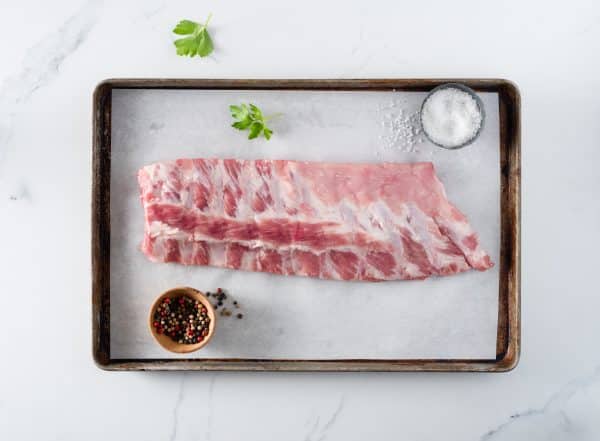 Côtes levées de dos de porc biologique