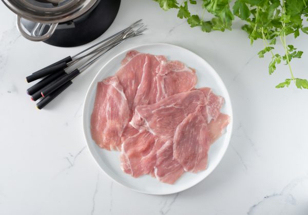 Viande à fondue chinoise de porc biologique