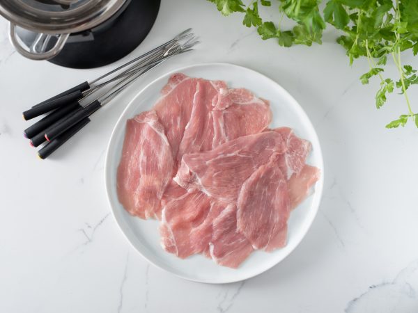 Viande à fondue chinoise de porc biologique