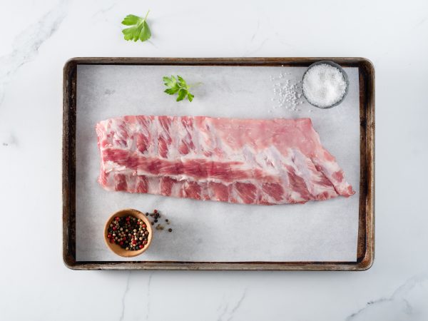 Côtes levées de dos de porc biologique