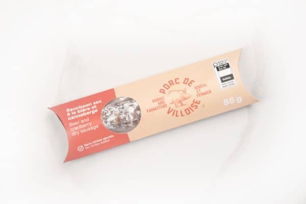 Saucisson sec bière blanche et canneberge de porc biologique – Image 2