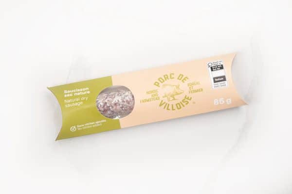 Saucisson sec nature de porc biologique – Image 2